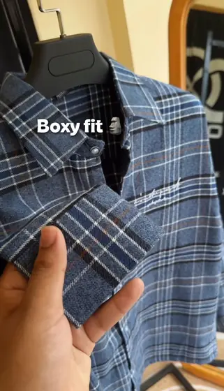 Denim Check Boxy Shirt — men's wear at Panchayati Yaar Clothing, Bhopal