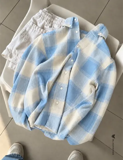 Sky Check Shirt & Shorts — men's wear at Panchayati Yaar Clothing, Bhopal