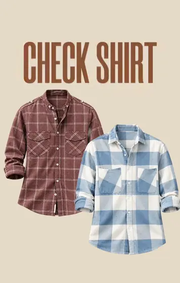 Maroon & Blue Check Shirts — men's wear at Panchayati Yaar Clothing, Bhopal